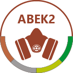 Filtro Combinado A2B2E2K2 - Gases e Vapores orgânicos, com ponto de ebulição > 65°C + Gases e Vapores Inorgânicos + Gases Ácidos + Amoníaco