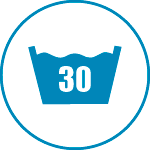 Lavar até 30ºC num ciclo de lavagem normal.